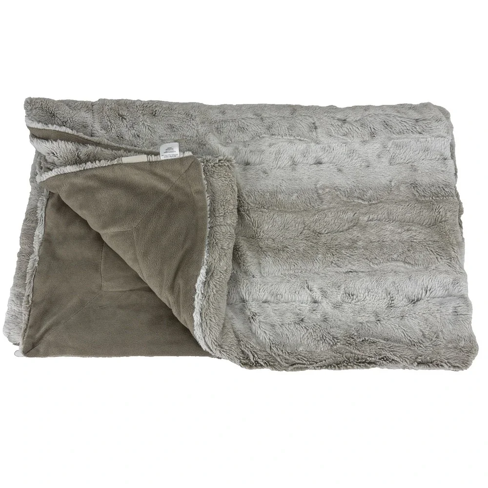 PIER 1 Imports Throw Blanket Animal Print Faux Fur Shaggy Snow Leopard 48
